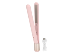Mini Prancha de Cabelo 2 em 1 com USB, Temperatura Ajustável, Modelador de Cachos Portátil para Viagens e Uso Doméstico, Cor Rosa 2026