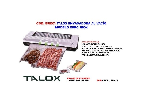 Talox envasadora al vacio modelo ebro inox  qf-vs661ja