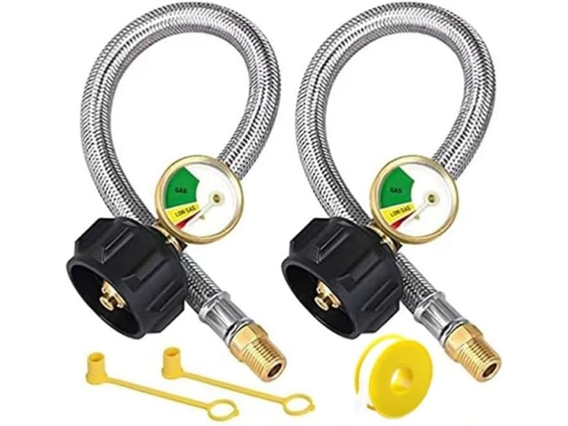 Conexão De Rosca Macho Invertida Qcc-1 X 1/4'', 15 Polegadas Para Propano De Rv, Aço Inoxidável