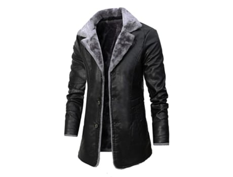 Blusão Vintage De Homem Gigikill Longa Faux Gola Cinzento (60x30cm)
