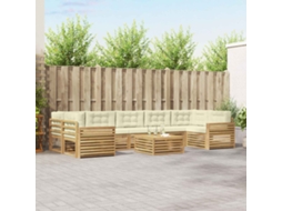 Vidaxl Conjunto De Sofás Para Exterior 8 Unid. Branco E Creme