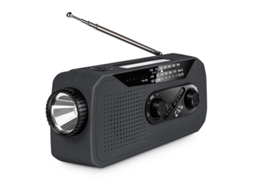 Gerador De Emergência Multifuncional De 2000mah Com Rádio Solar, Manivela E Lanterna Cuich Brilvibera (preto)