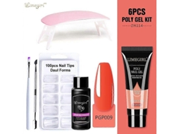 Kit de Unhas Gel Poly com Lâmpada Uv 6w, Rápido Ferramentas para Manicure GOKOCO
