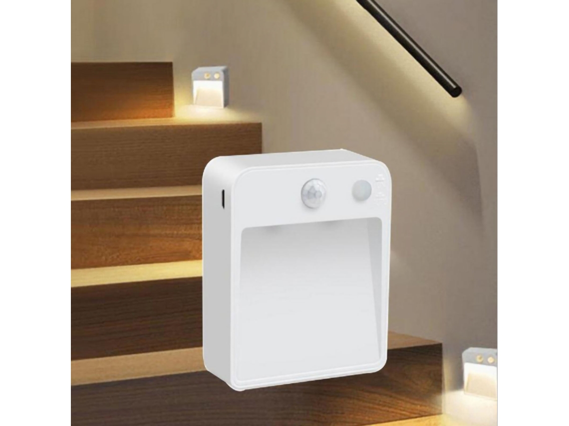 Luz Noturna Usb com Sensor de Movimento Led Material Pc 2w Branco Natural para Corredor