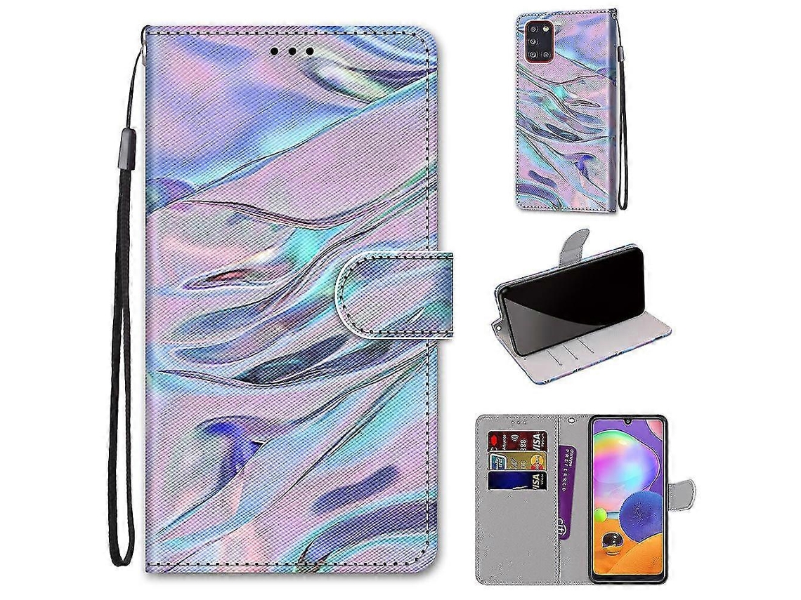 Nova Capa Compatível Com Samsung Galaxy A31 Com Padrão Criativo Tui E Porta-cartões Magnético - Ripple