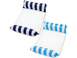 Rede inflável para piscina com apoio para cabeça e pés, 2 peças azul SIURN