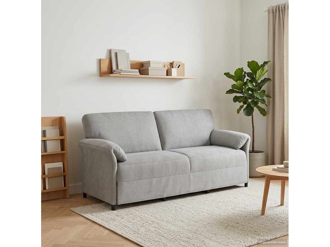 Vidaxl Sofá De 3 Lugares Cinzento-claro 198 X 83 X 95 Cm Veludo