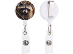 Bobinas Retráteis Com Clip Jacaré, Chaveiro de Identificação, Guaxinim Na Árvore, Identificação Crachás