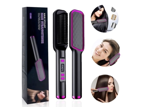 Escova alisadora térmica Hom2seeker para alisar e ondular, 30 configurações de temperatura, anti-queimaduras, aquecimento rápido