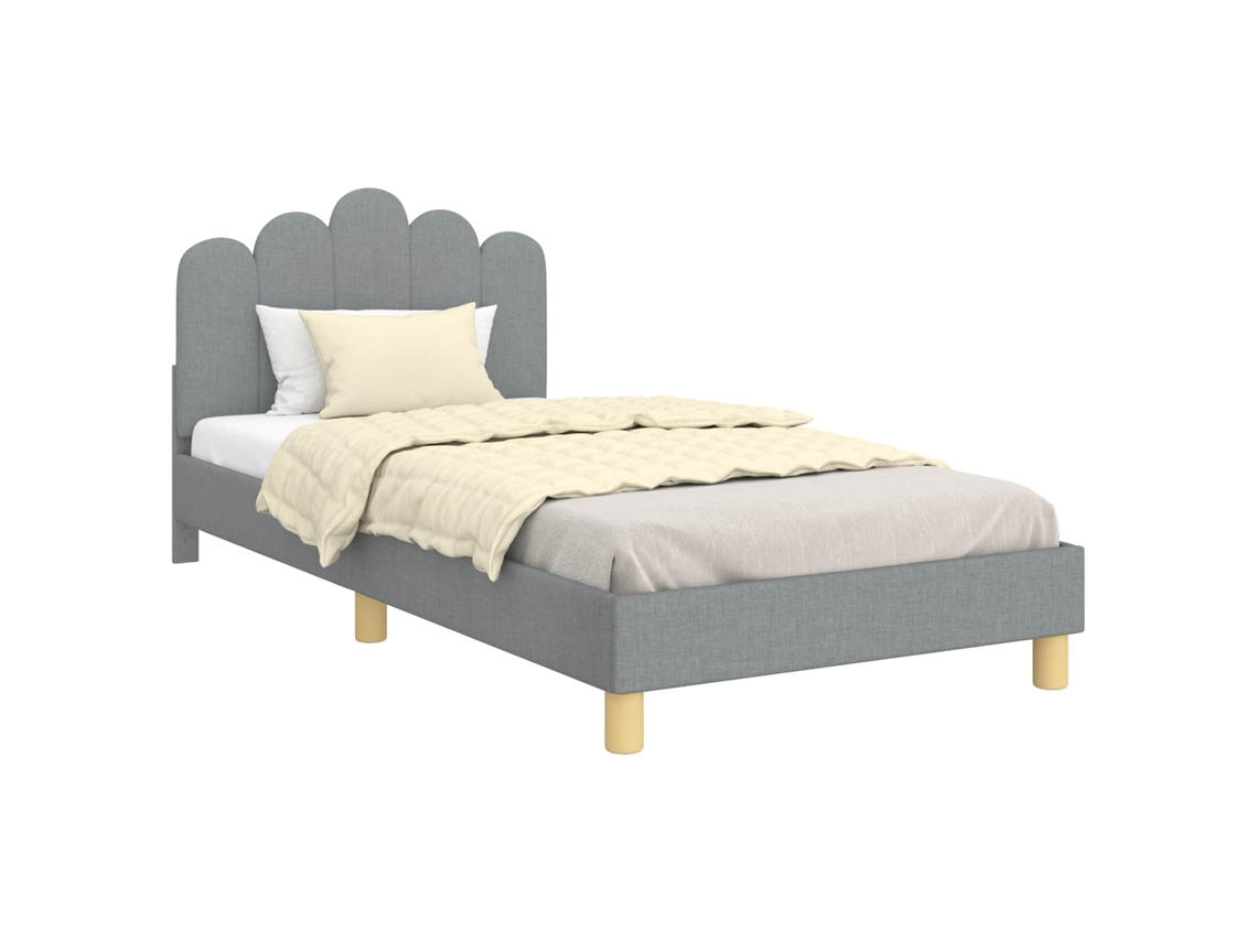 Estrutura de Cama Infantil com Cabeceira Cinzento Claro 80x160 cm MAISON EXCLUSIVE