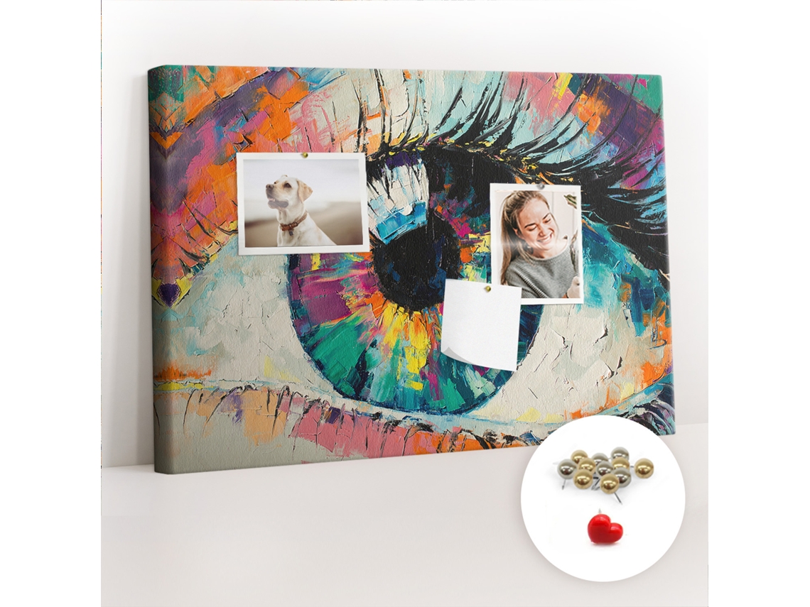 Painel De Cortiça Para Parede Pupila Do Olho Humano Para O Quarto Das Crianças Espelharte (60x40 Cm)