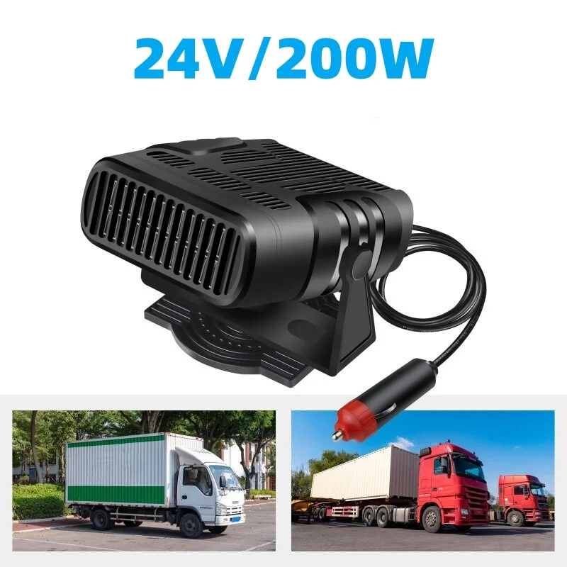 Aquecedor e Desembaçador 2 em 1 para Carro MDUG (24v Preto)