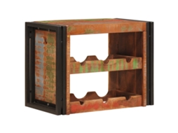 Armazenamento De Vinho Vidaxl Castanho Madeira Recuperada Maciça (100 X 45 X 33 Cm)