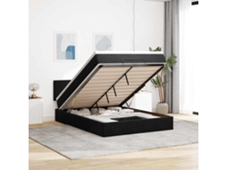 Vidaxl Estrutura De Cama Otomana Com Colchão 140x190 Cm Veludo Preto