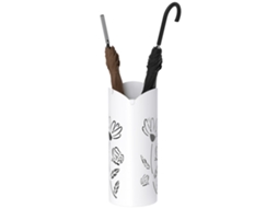 Suporte de Guarda chuva de Aço com 4 Ganchos, Bandeja de Gotejamento Removível 17x17x41 Cm Branco | S/MARCA