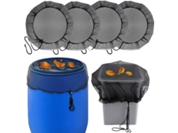 4-pack Rain Butt Net With Adjustable Drawstring, 95cm Diameter Polyester Cover For Water Barrels, Keeps Leaves And