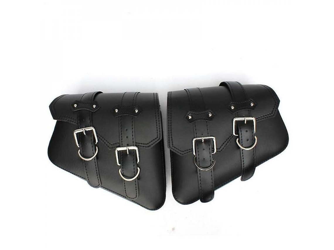 2 Bolsas Laterais De Moto Impermeáveis De Couro Pu, Com Trava Anti-roubo, Preto, 1 Par