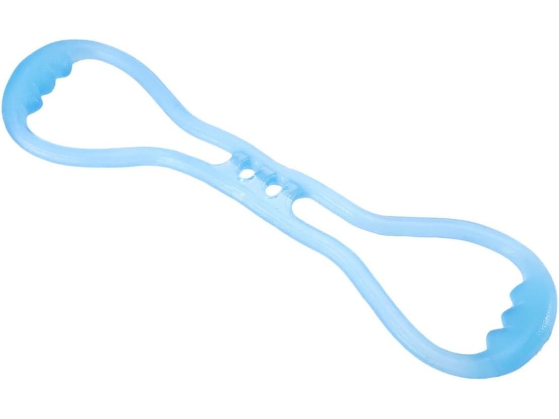 Faixa Elástica Multifuncional De Silicone Em Formato Figura Para Exercícios Físicos, Yoga E Alongamentos Azul