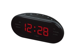 Rádio relógio Oval com Led BRILVIBERA (vermelho)