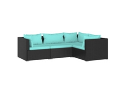 Garden Lounge Set, Garden Lounge Sets Vidaxl Preto Rattan / Vime (n/a)