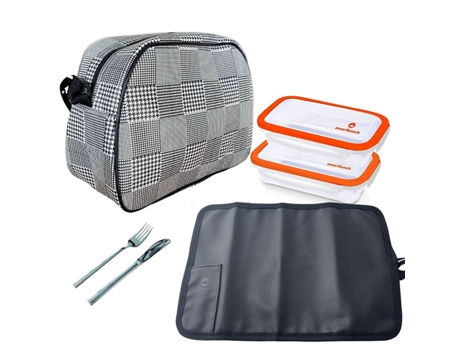 Kit de Lancheira e 2 Caixas SMARTLUNCH Pack-trav-pp-serv (Pele Sintética - 14 x36 x27 cm)