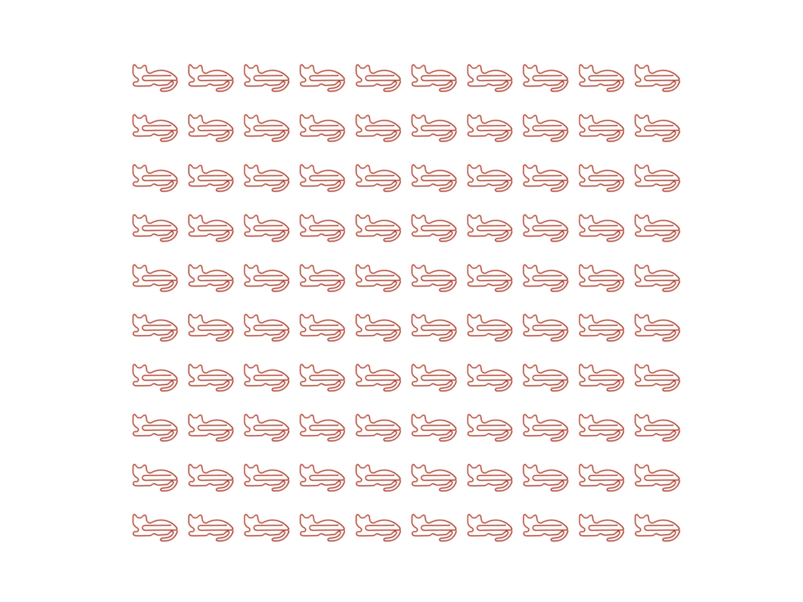 100 Clipes De Papel Em Forma De Gato Metalizados Anti-deslizantes Lindos Para Oficina Y Escuela Rojo