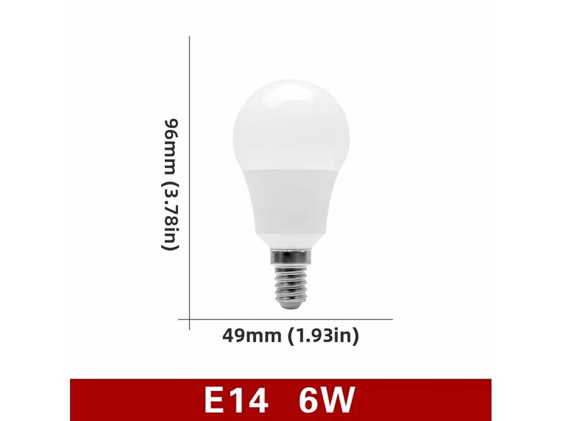 (branco Quente 6w Base De Rosca E14) 10 Lâmpadas Led, 220v