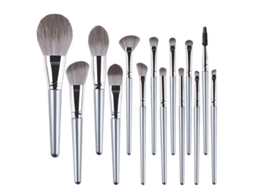 Conjunto De Sintética Com Pincéis De Base Kit Profissional De Pincéis Para Esfumar O Rosto 12 Prata Bolsa*