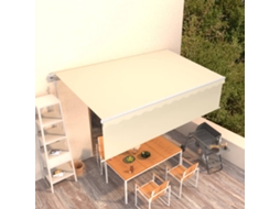 Vidaxl Toldo Retrátil Automático Com Estore 5x3 M Cor Creme