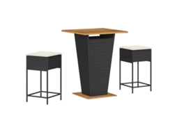 Garden Bar Set, Garden Bar Sets Vidaxl Preto Rattan / Vime (80 X 80 X 110 Cm)