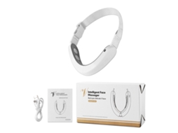 Massageador Vibratório de Fototerapia Led para Lifting e Firmeza Facial por Eletroestimulação Muscular (ems). MDUG (branco com Caixa)