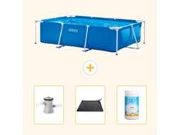 Intex Piscina Com Estrutura Retangular - 260x160x65 Cm - 4-peças Scb80