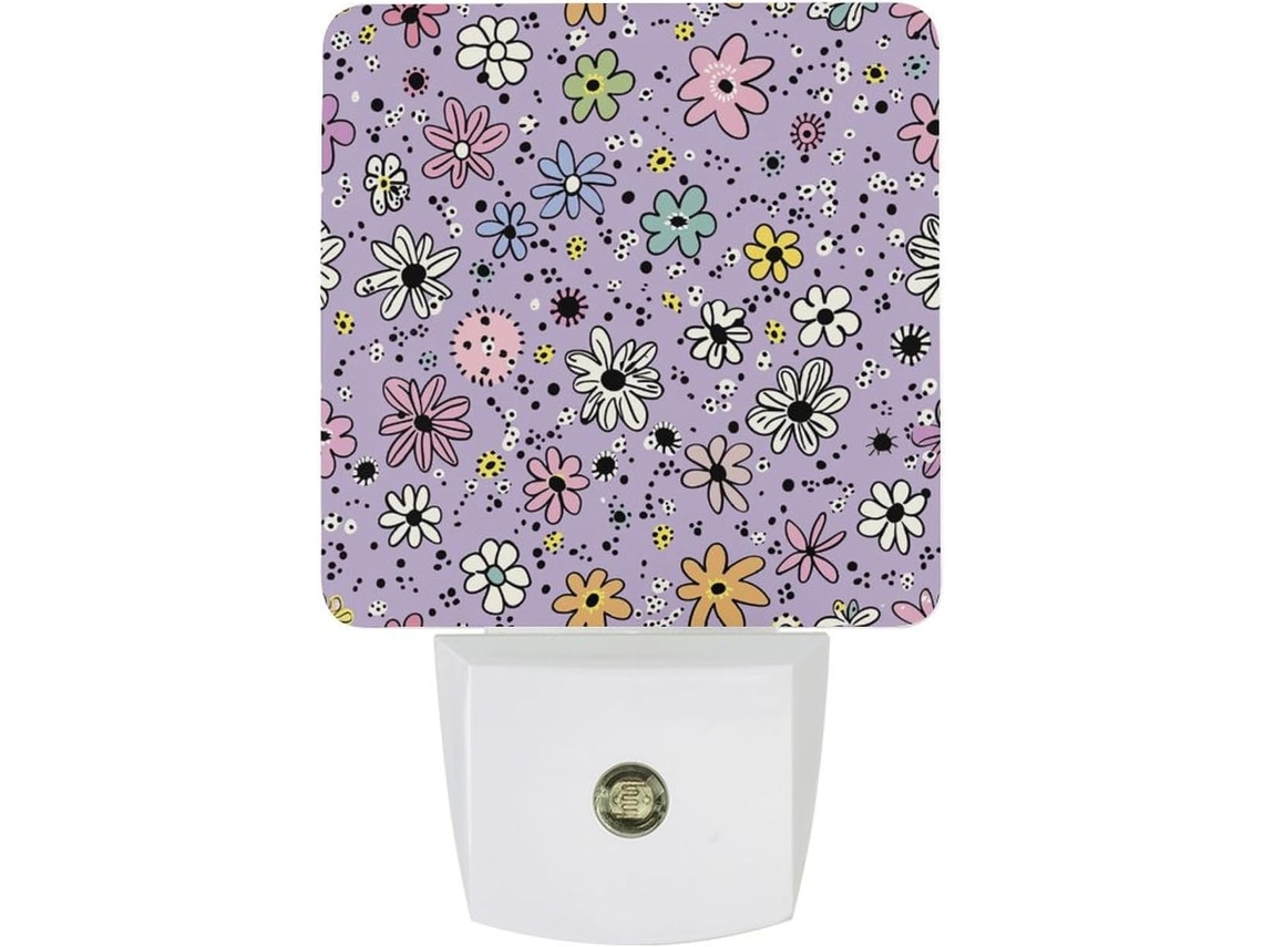 Luzes noturnas com estampa simples de rabinos, luzes noturnas de LED com sensor, luz branca suave.