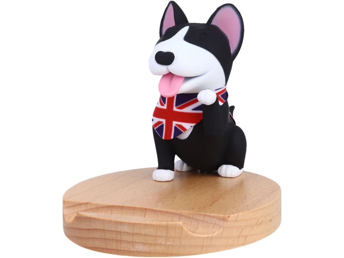 Suporte De Mesa Para Telefone Em Madeira Com Formato De Cachorro
