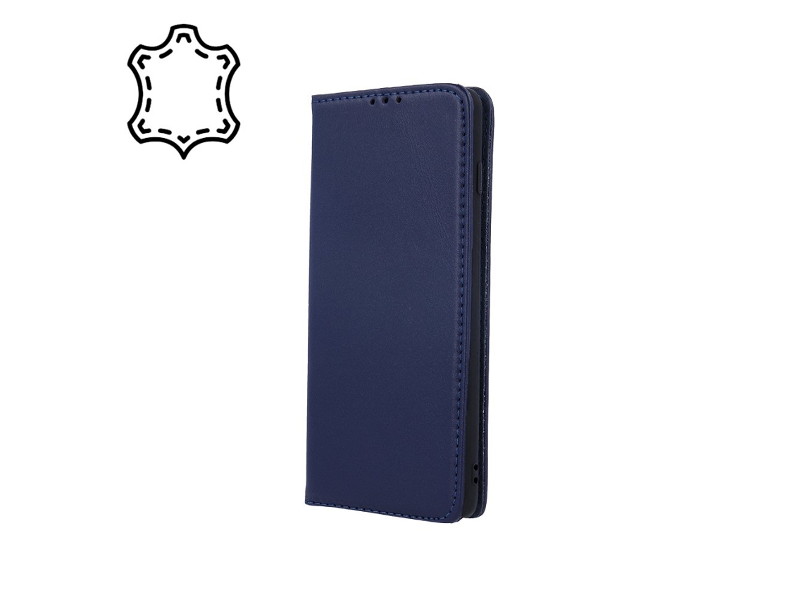Capa Em Couro Genuíno Para Iphone 17, Azul-marinho
