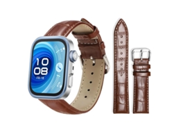Bracelete para Huawei Watch Fit 4 Pro / Fit 4 / Fit 3 Couro com Fivela de Pino e Textura de Bambu Marrom Escuro XIAOMOYU (20mm)