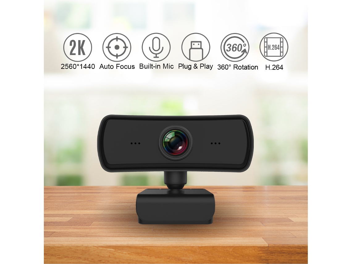 Câmera Web Hd 2k Autofoco com Microfone | S/MARCA