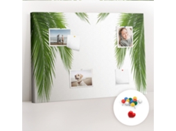 Quadro De Cortiça Com Impressão Folhas, Palmeira E Natureza Para A Sala De Estar Espelharte (70x100 Cm)
