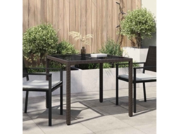 Vidaxl Mesa De Jardim Castanho 90 X 90 X 75 Cm Vime Pe