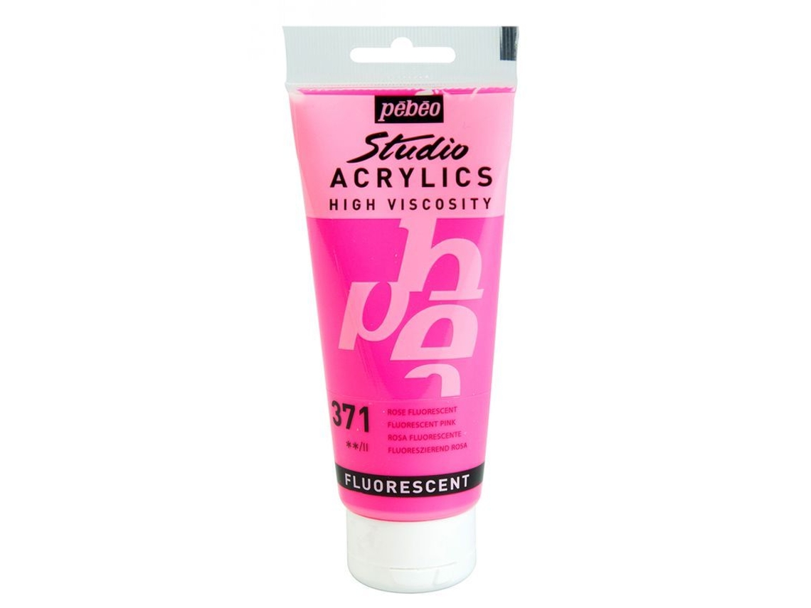 Tinta Acrílica PÉBÉO (Fluorescente - Rosa - 100ml)