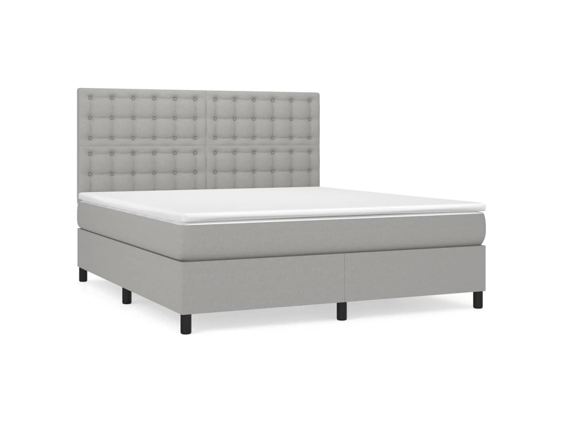 Box Spring Bed, Box Spring Beds Vidaxl Cinzeto Tecido (180 X 200 Cm)