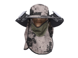 Chapéu Solar com Ventilador Aba Larga Khaki