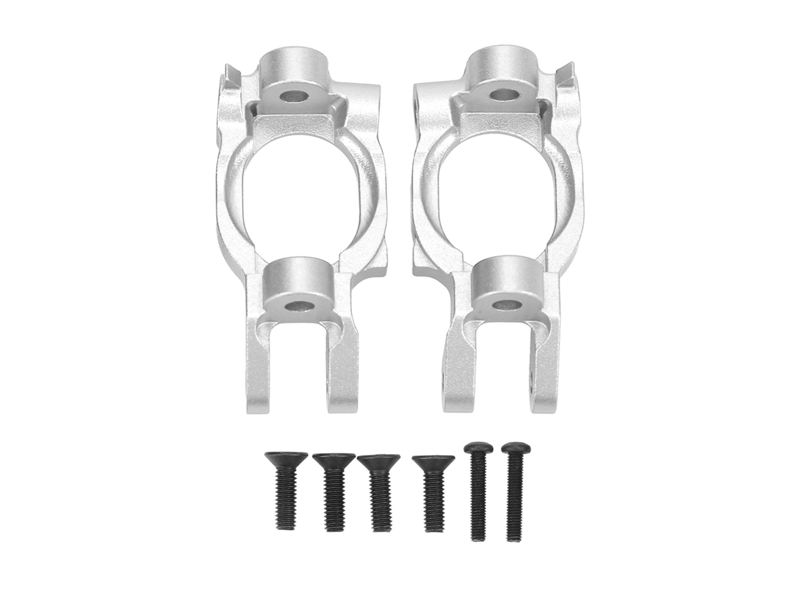 Mali bloco Caster C Hub de Alumínio 2 Peças Alta Resistência para Carro Rc 1/10 Losi Hammer Rey Rock Rey Prata