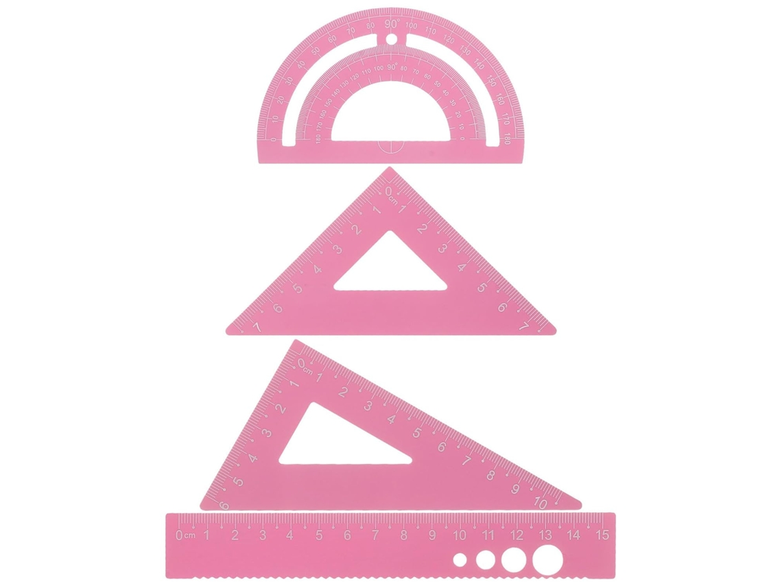 Régua Triangular Profissional Toyandona Em Metal Rosa Com Design Ergonômico E Ponta Antiderrapante Para Construção