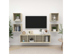 Vidaxl 5 Pcs Conjunto Móveis De Tv Derivados Madeira Carvalho Sonoma