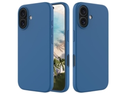 Capa De Silicone Para Iphone 16 - Cor Sólida, Proteção Fina E Antiaderente - Azul Cobalto