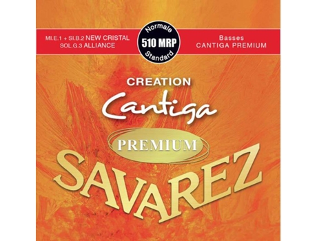 Savarez Conjunto de Cordas Clássico Novo Cristal E1 + B2 Alliance G3 Baixos C