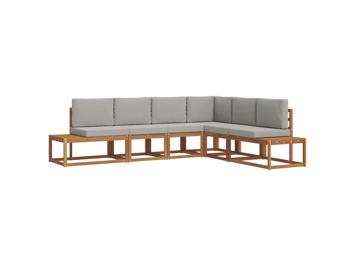 Maison Exclusive - Conjunto De Sofás Para Exterior 6 Peça Cinza Natural E Claro