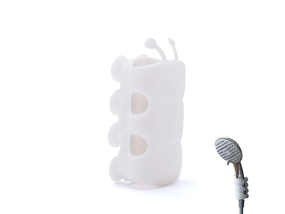 Suporte Chuveiro Ventosa - Suporte Cabeça Duche Universal - Sem Furos - Removível - Tpe - Branco