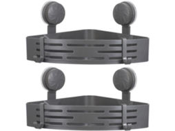 Conjunto De 2 Cestos Armazenamento Triangulares Para Banheiro Com Ventosas E Ganchos, Prateleira De Canto Em Abs À Prova